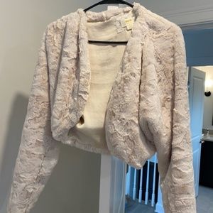 Cream Fur Shrug